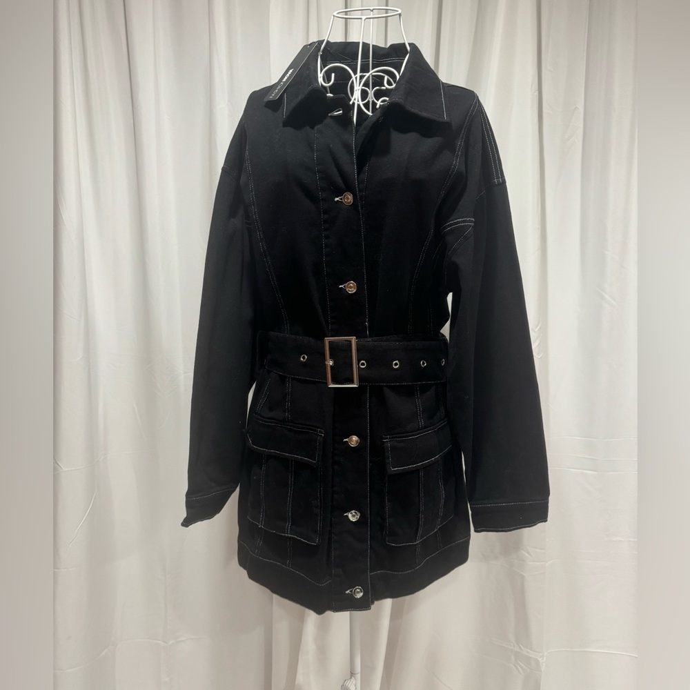 NWT belted denim dress XL